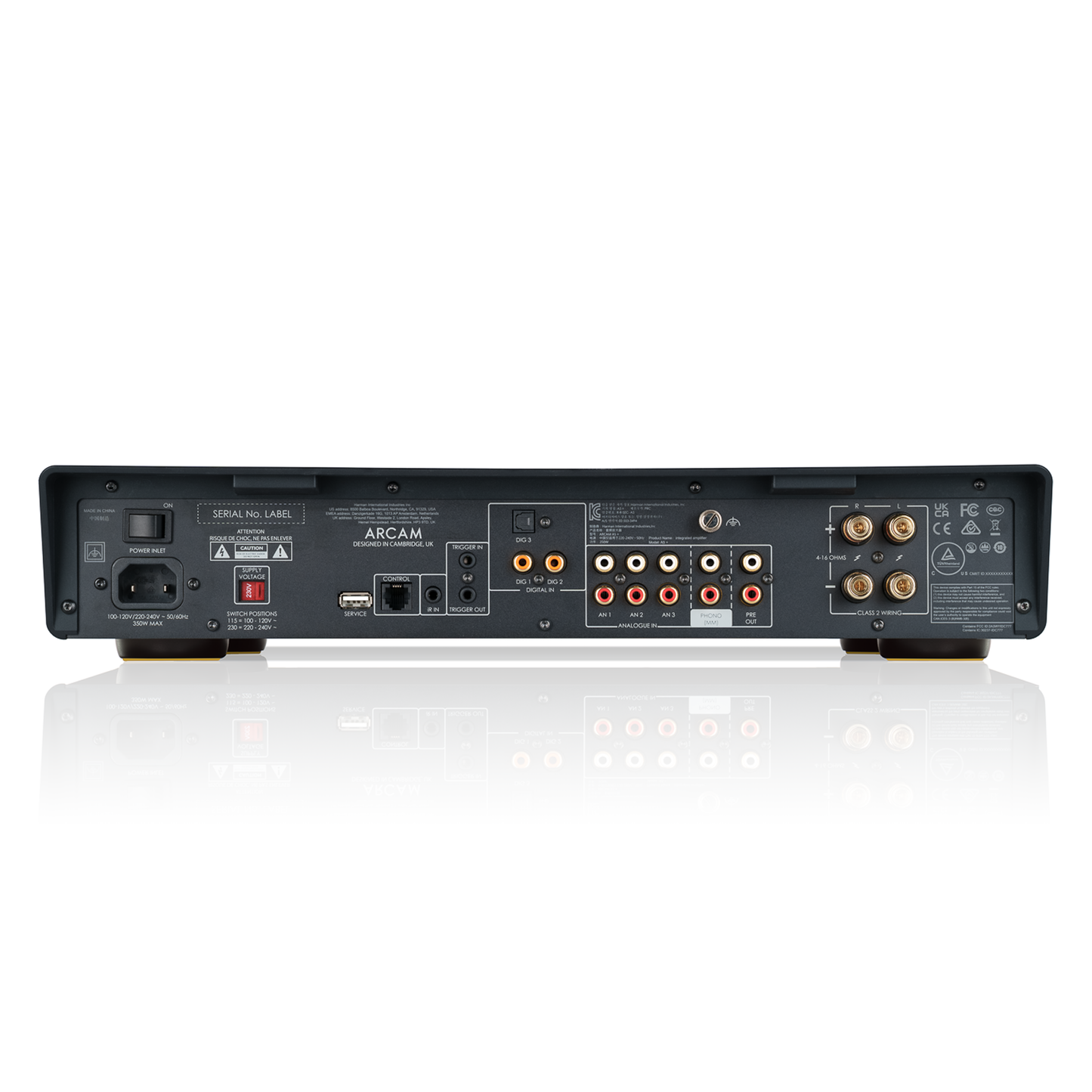 Back view of Arcam A5+ Integrated Amplifier