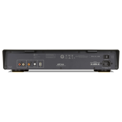 Back view of Arcam CD5 CD Player on white background