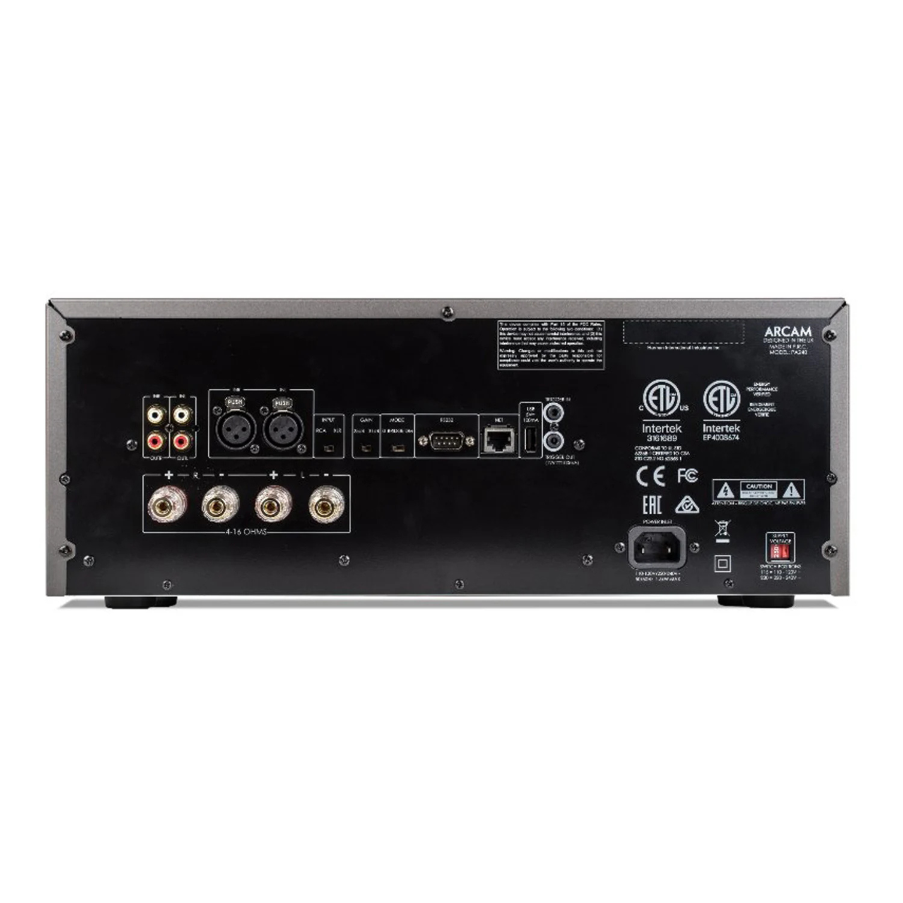 Back panel of Arcam PA240 2 Channel Power Amplifier