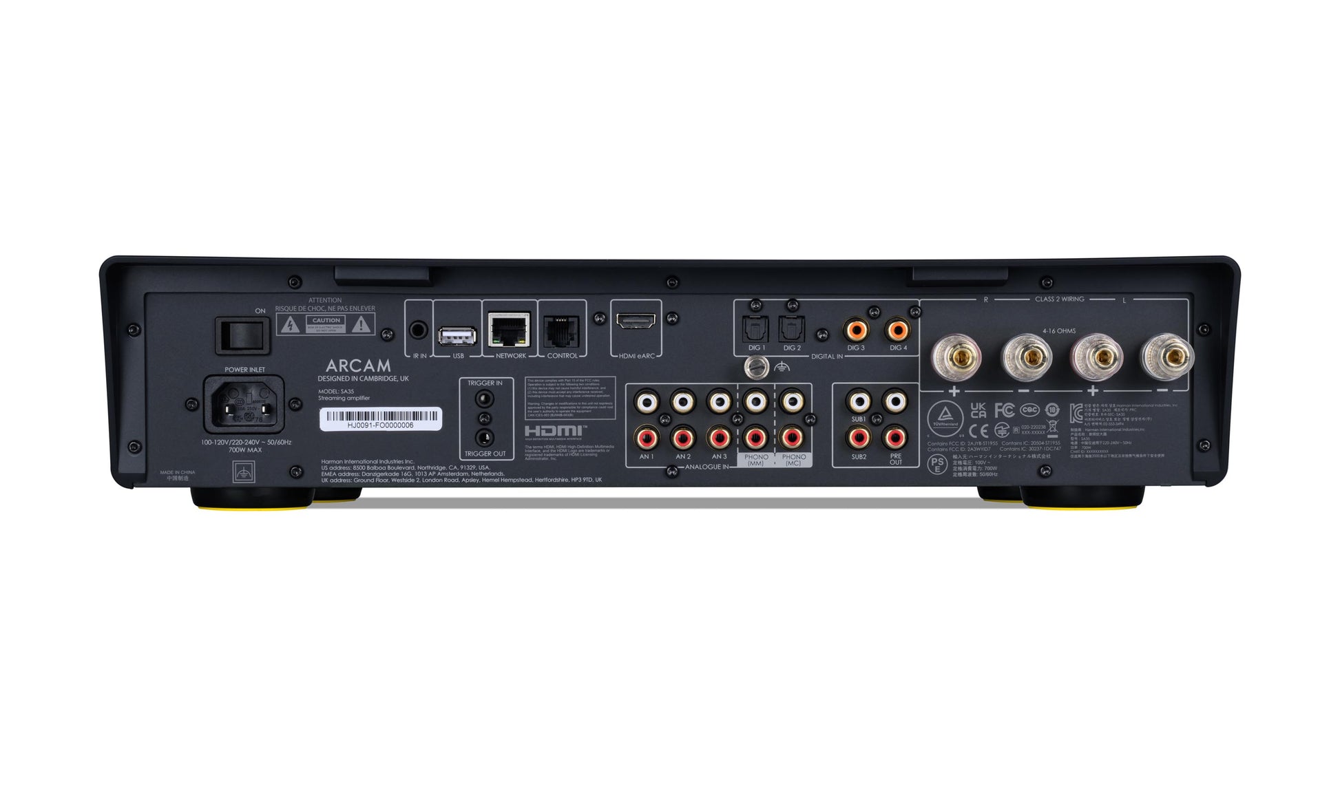 Arcam SA35 Streaming Integrated Amplifier - Rear Connections