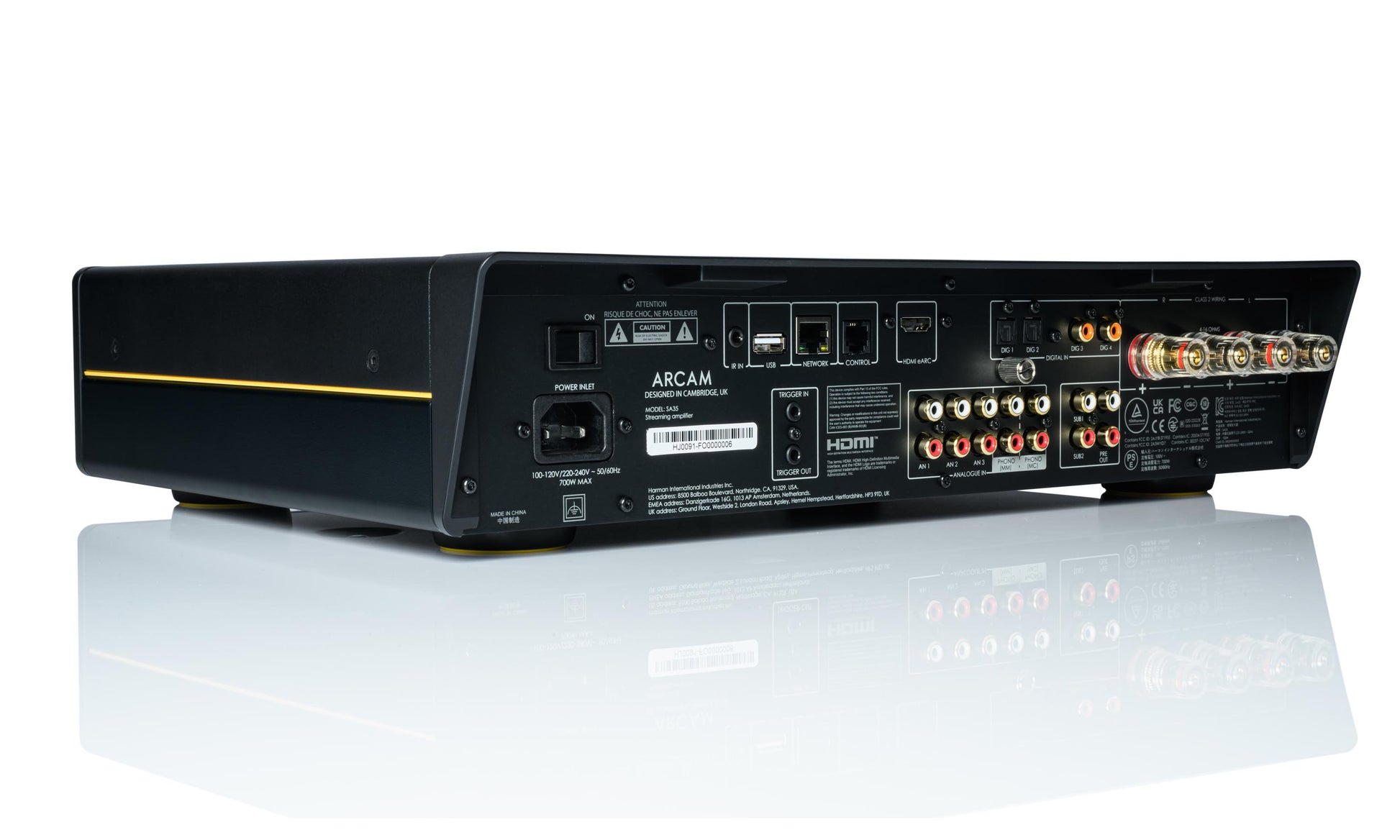 Arcam SA35 Streaming Integrated Amplifier - Rear Angle