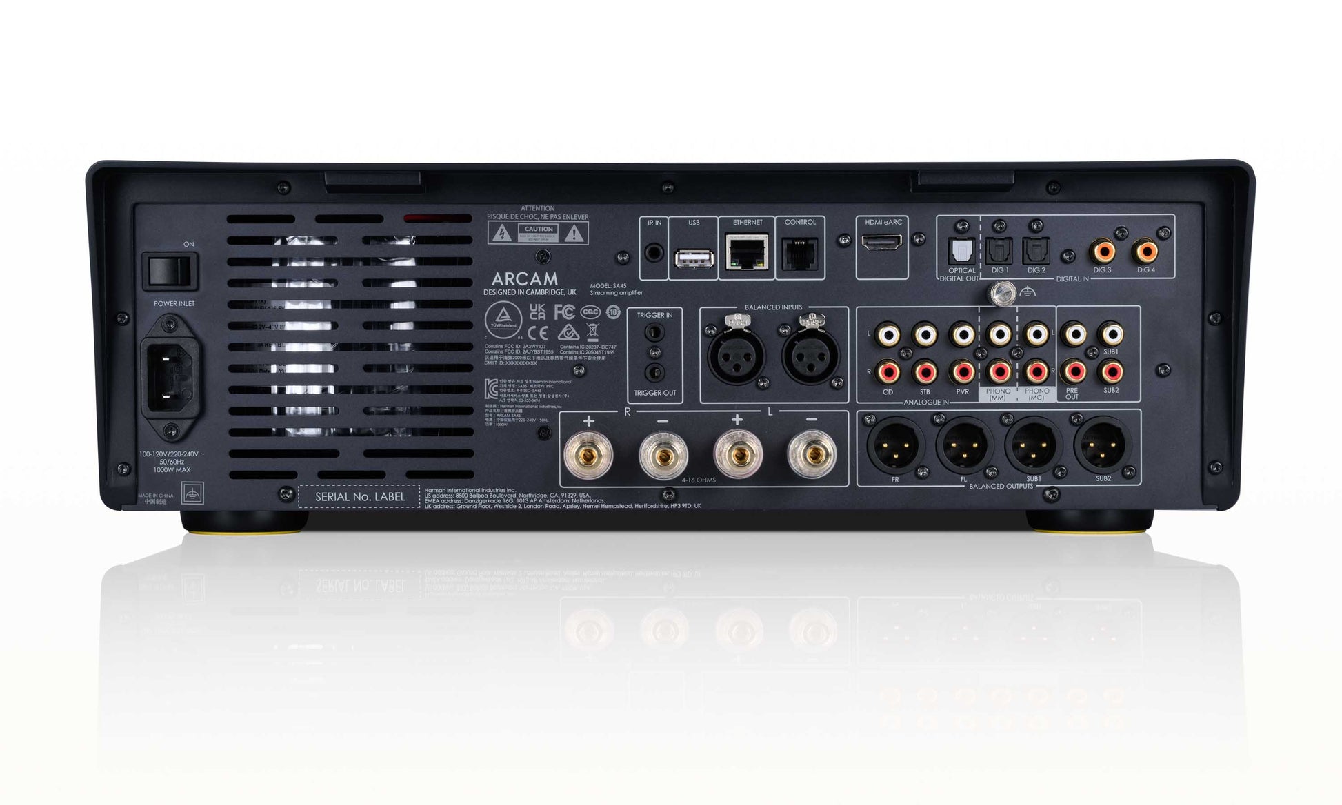 Arcam SA45 Streaming Integrated Amplifier - Rear Connections