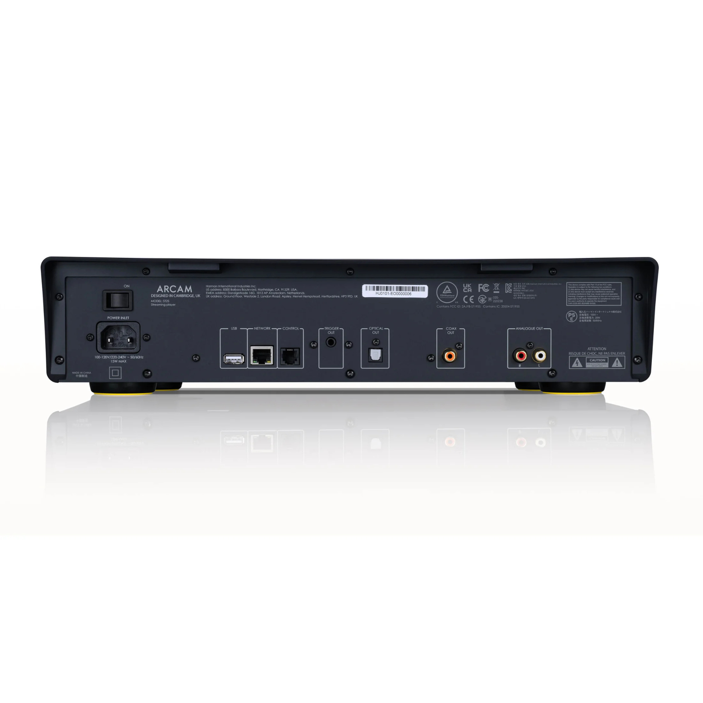 Back view of Arcam ST25 Network Music Player on white background