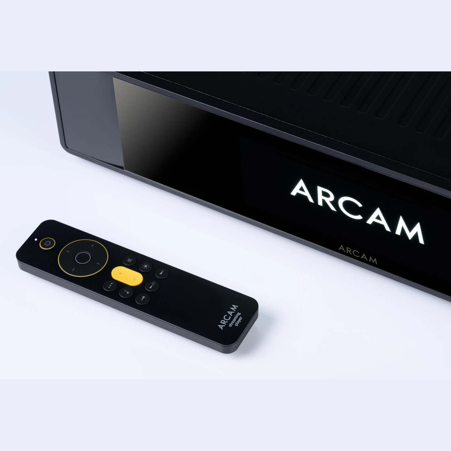 Close up of Arcam ST25 Network Music Player with remote control