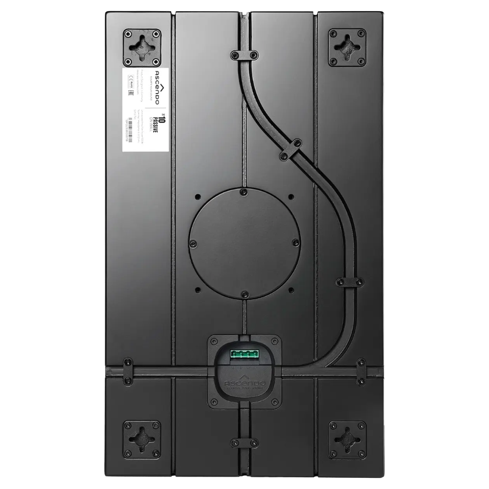 Back view of black Ascendo The10 Passive On-Wall Speaker