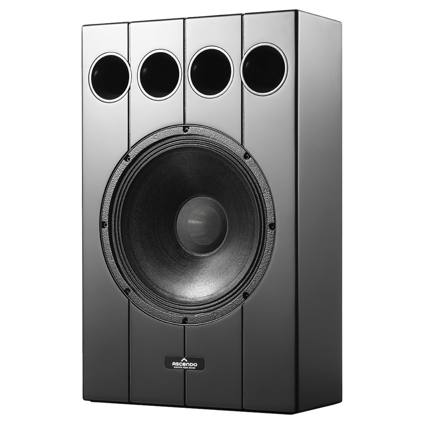 Angle view of Ascendo THE12 Passive On-Wall Speakers on white background
