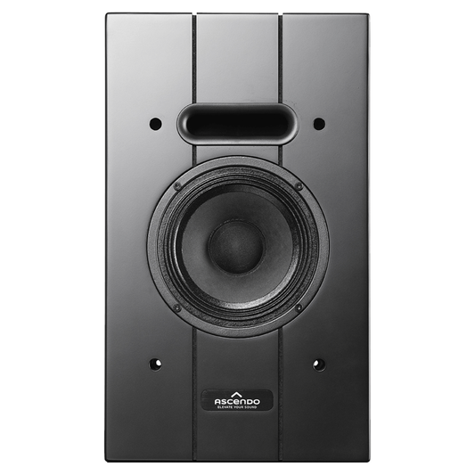 Front view of Ascendo THE6 Passive On-Wall Speakers on white background