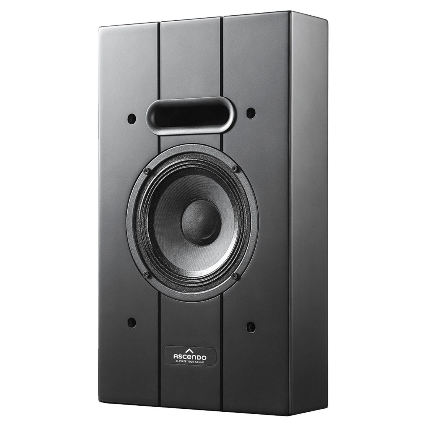 Angle view of Ascendo THE6 Passive On-Wall Speakers on white background