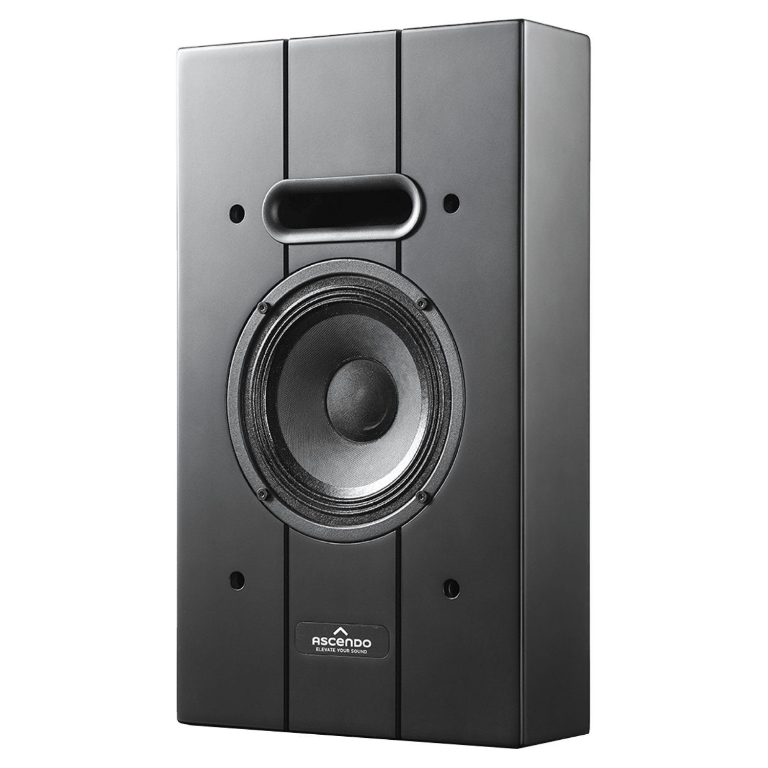 Angle view of Ascendo THE6 Passive On-Wall Speakers on white background