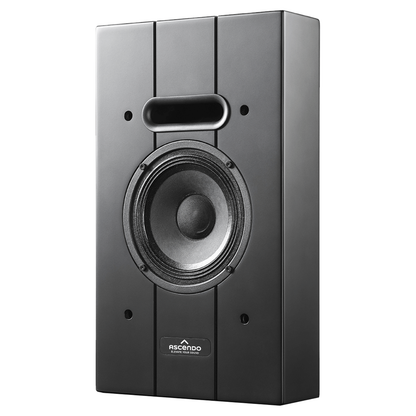 Angle view of Ascendo THE6 Passive On-Wall Speakers on white background
