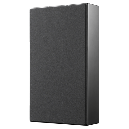Angle view of Ascendo THE6 Passive On-Wall Speakers with grille, on white background