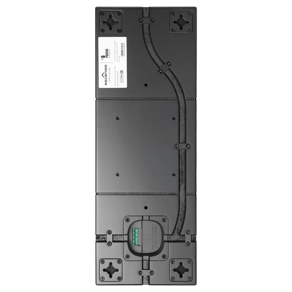 Rear view of black Ascendo THE6 Passive Narrow Speaker