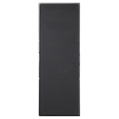 Front view of a black Ascendo THE6 Passive Narrow Speaker with grille on