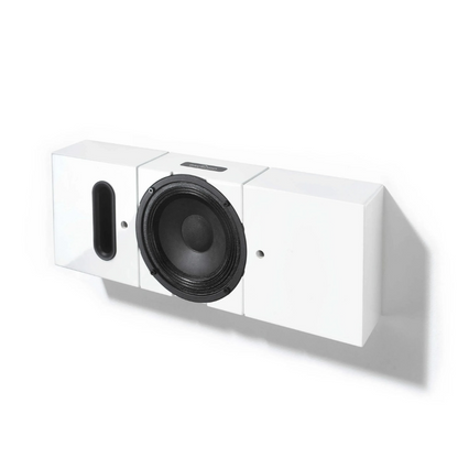 Front view of a white Ascendo THE6 Passive Narrow Speaker