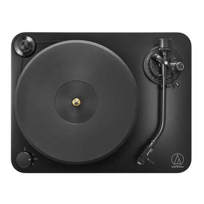 Top view of the Audio Technica AT-LP7X Turntable on a white background