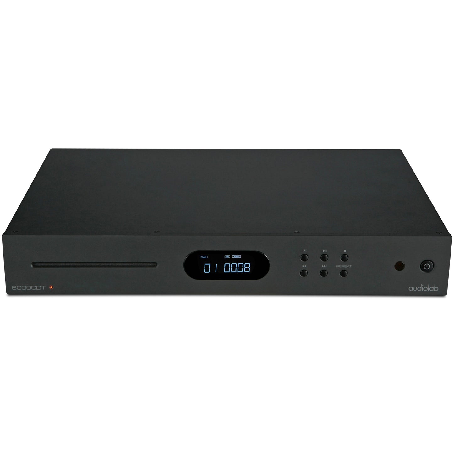 Top view of black Audiolab 6000CDT CD Transport