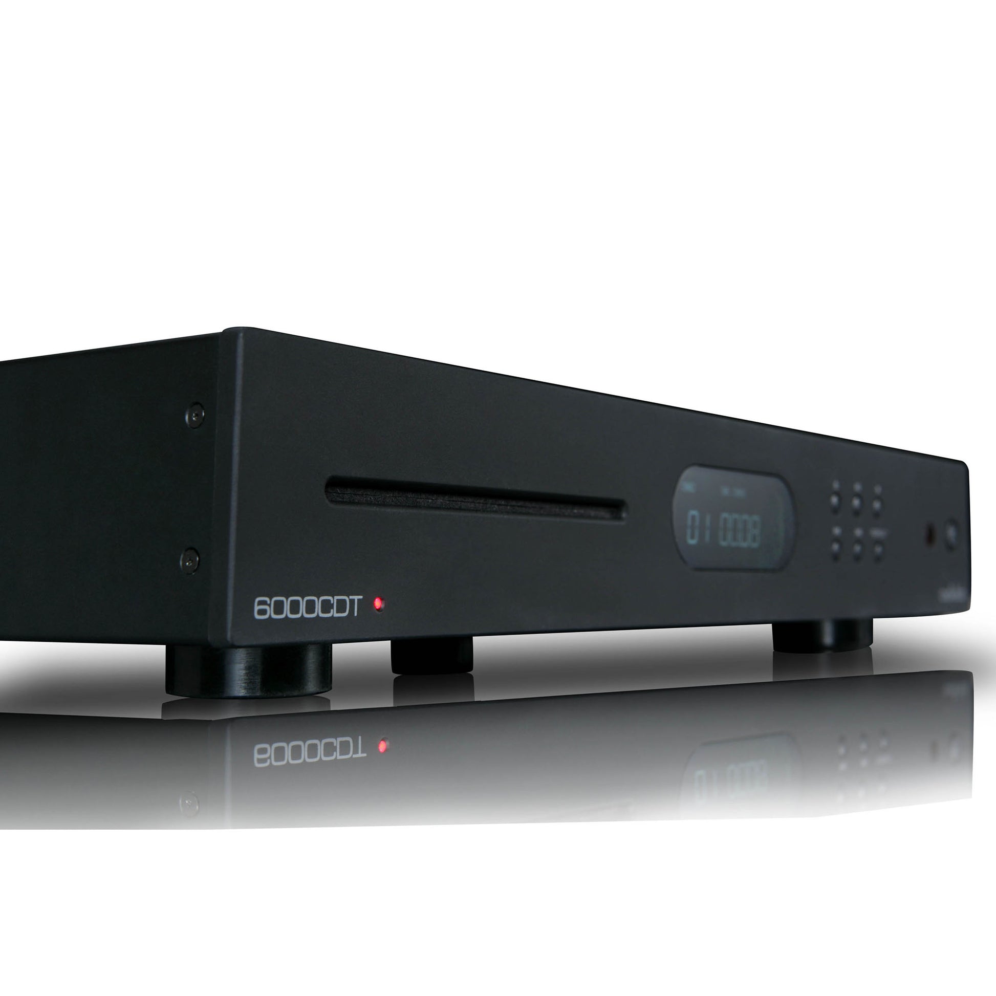 Close up of black Audiolab 6000CDT CD Transport