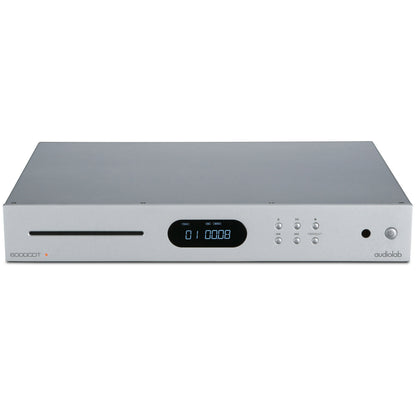 Top front view of silver Audiolab 6000CDT CD Transport