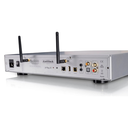 Back of silver Audiolab 6000N Play Music Streamer