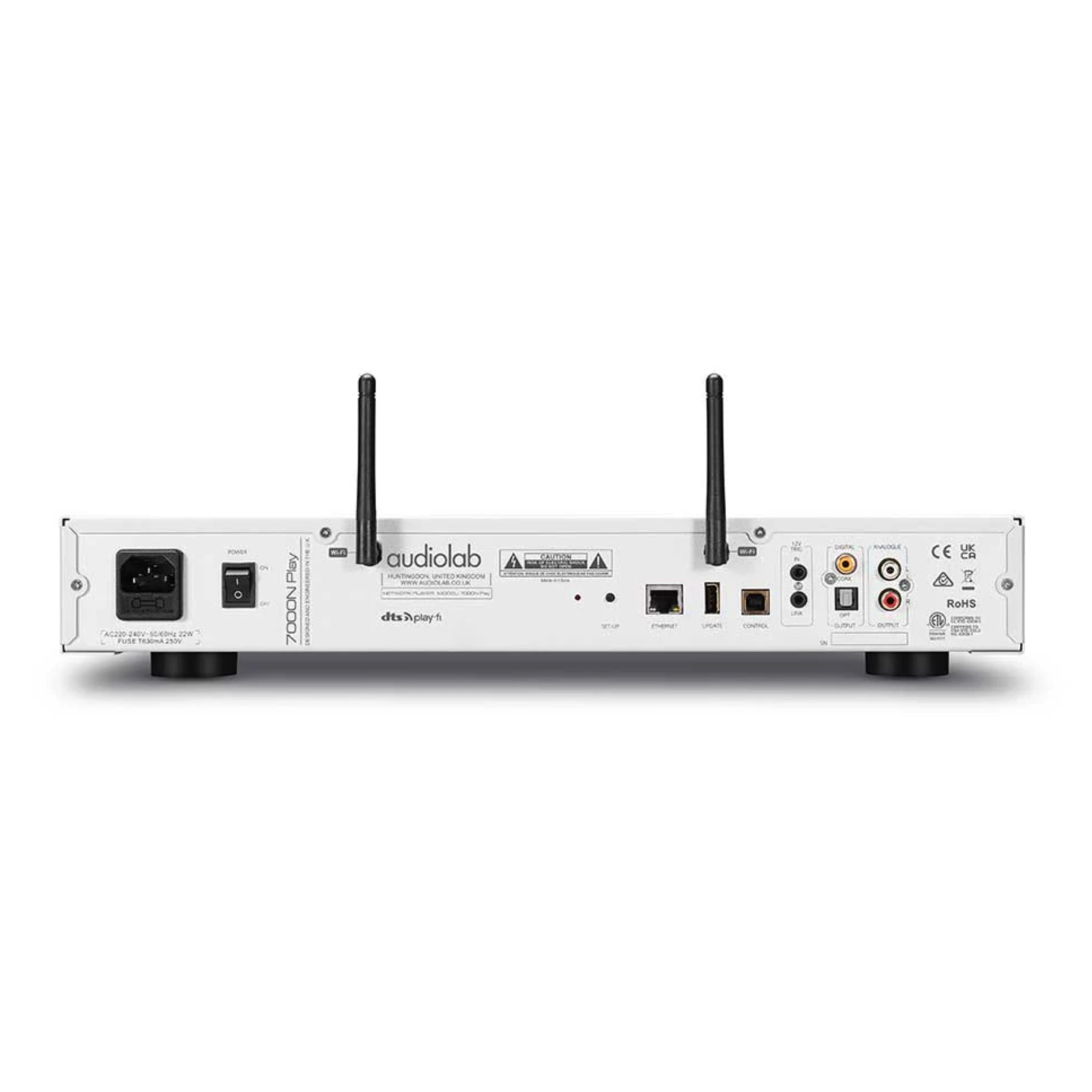 Back panel of Audiolab 7000N Play Music Streamer in silver