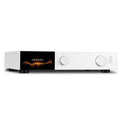 Front angle of silver Audiolab 9000N Music Streamer