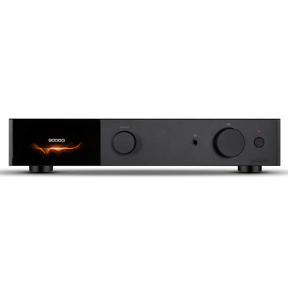 Front view of black Audiolab 9000Q Preamplifier