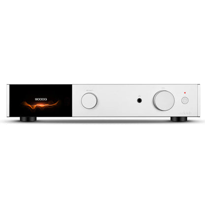 Front view of silver Audiolab 9000Q Preamplifier