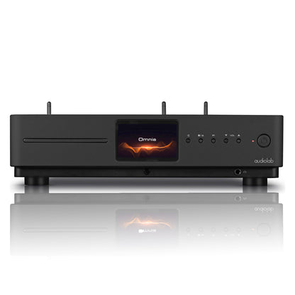 Front view of black Audiolab Omnia Stereo Amplifier With Built-In CD Player