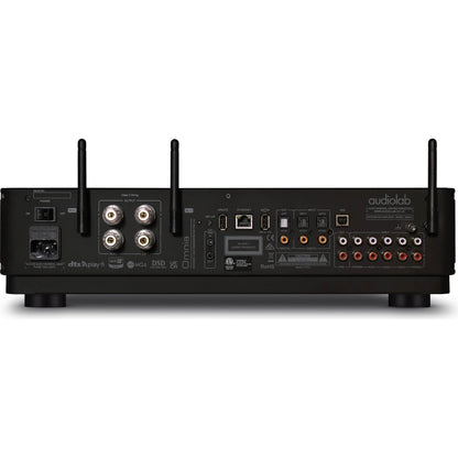 Back view of black Audiolab Omnia Stereo Amplifier With Built-In CD Player