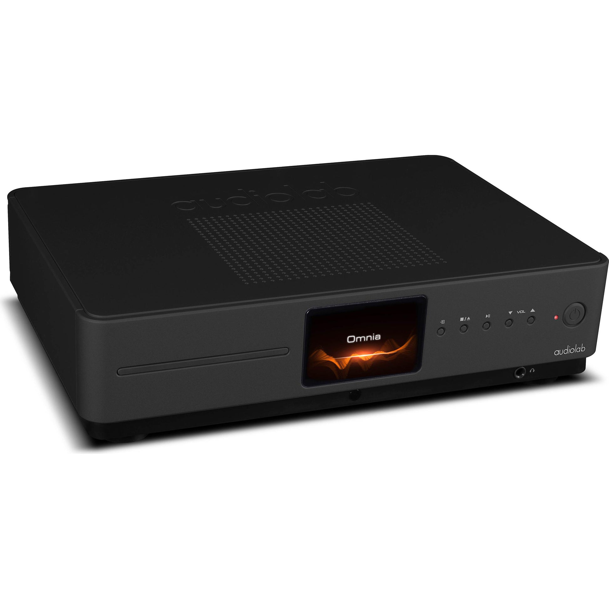 Angle view of black Audiolab Omnia Stereo Amplifier With Built-In CD Player