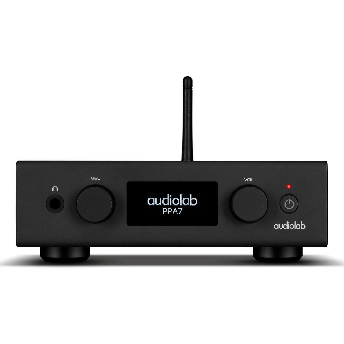 Front view of black Audiolab PPA7 Phono Preamplifier