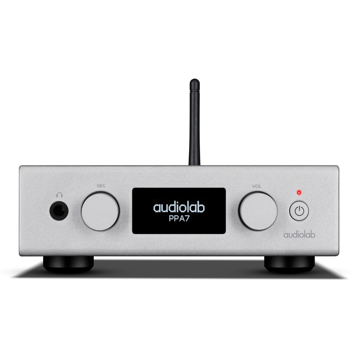 Front view of silver Audiolab PPA7 Phono Preamplifier