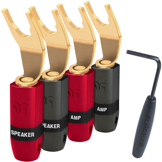 AudioQuest SureGrip 300 Spade Connectors (Gold) 4 Pack