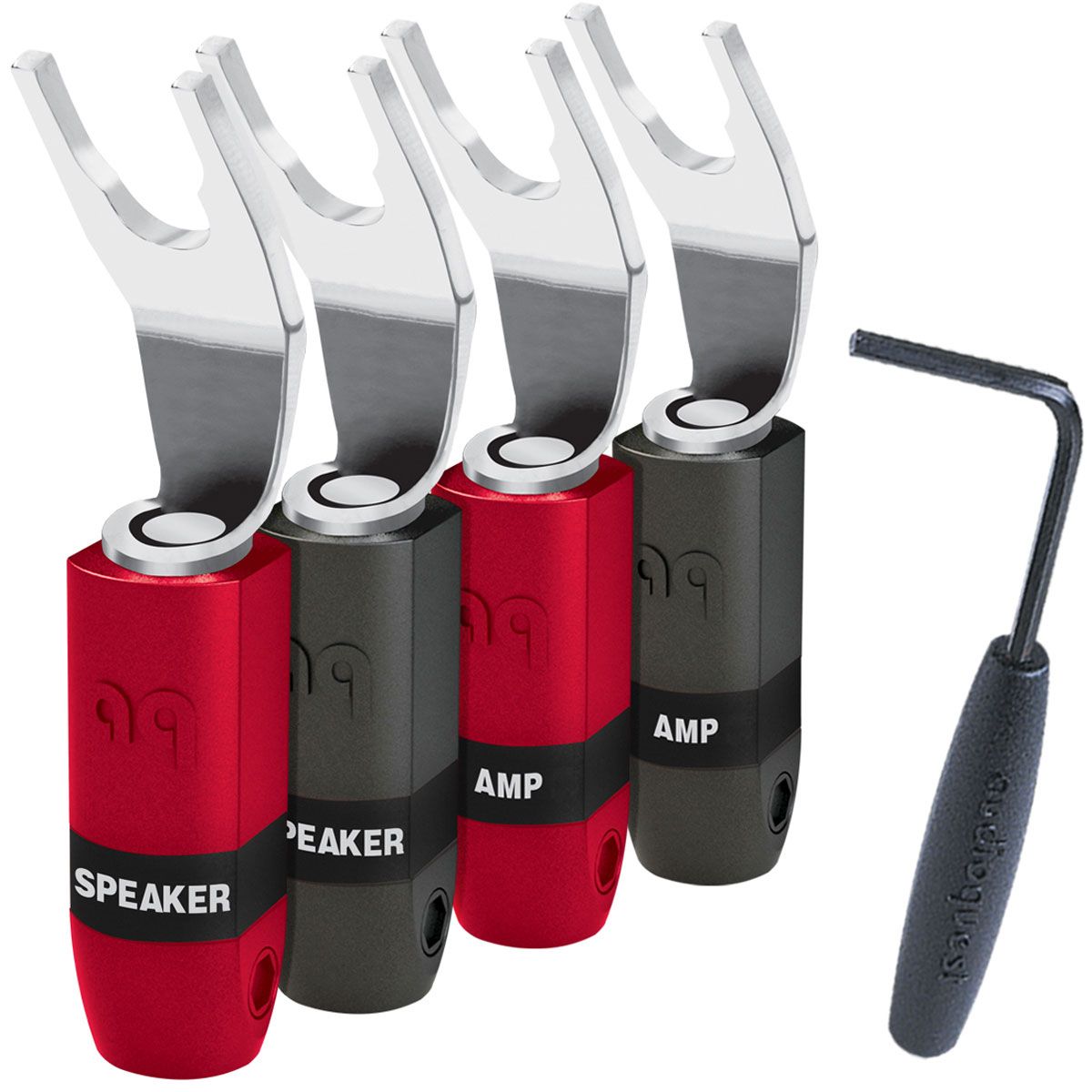 AudioQuest SureGrip 300 Spade Connectors (Silver) 4 Pack