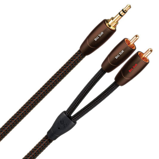 AudioQuest Big Sur Audio Cable - Stereo 3.5mm Mini-Plug to 2 RCA Plugs.