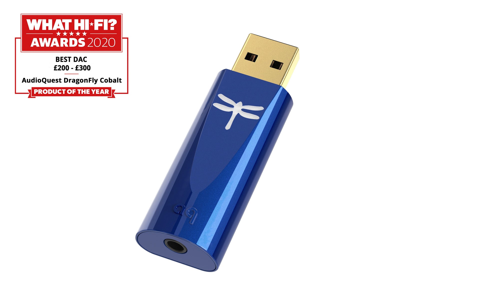 AudioQuest DragonFly Cobalt Portable USB DAC - With built-in headphone amplifier and 3.5mm min-jack
