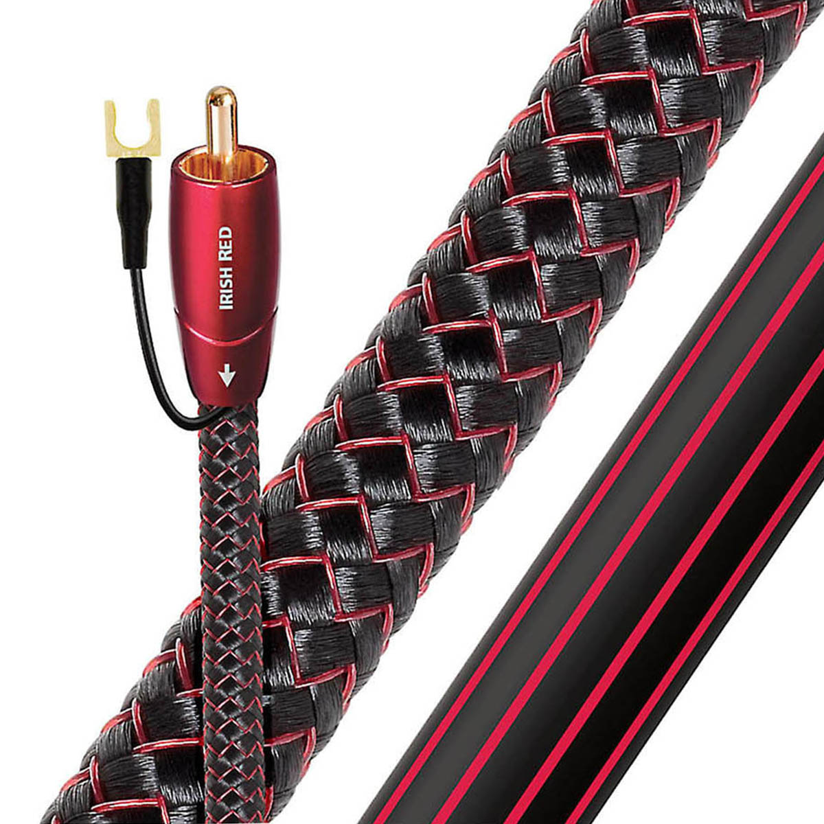AudioQuest Irish Red Subwoofer Cable - Shown with ground terminal
