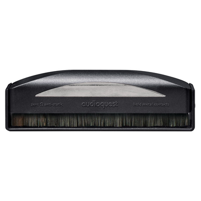 Front view of AudioQuest Silver Anti-Static Record Brush on a white background