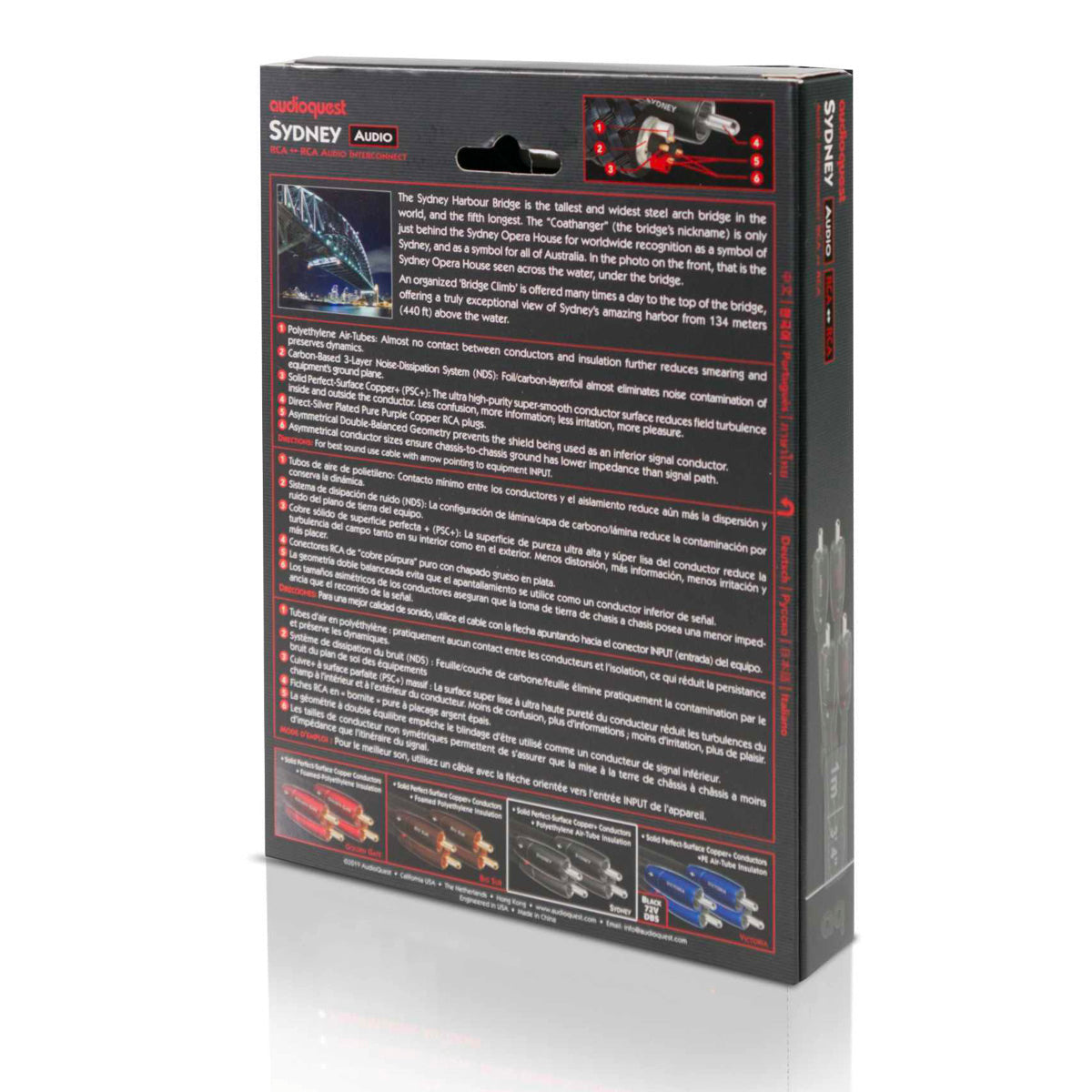 AudioQuest Sydney RCA Stereo Audio Interconnecting Cable - Box Rear