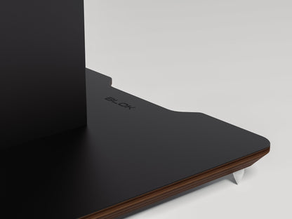 Close up of base of the Blok Axis Stands in black