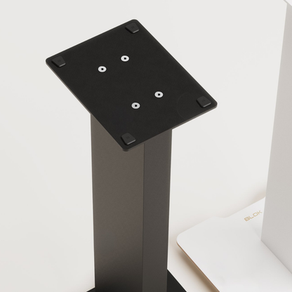 Close up of Blok Axis Stands in black 