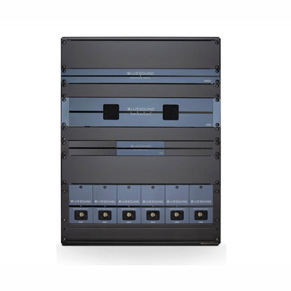 Bluesound Professional B100S Music Streamer on rack (sold separately)