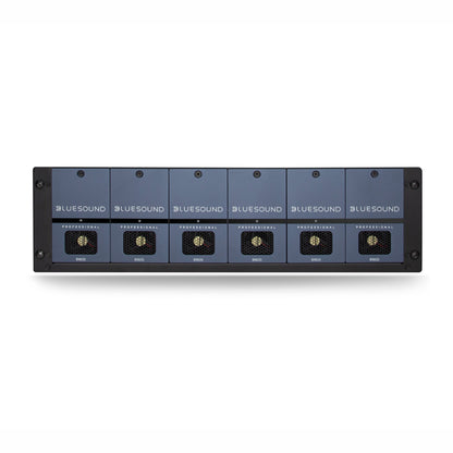 Several Bluesound Professional B160S Streaming Amplifiers in rack