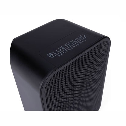Top of Bluesound Professional BSP200 in black on white background