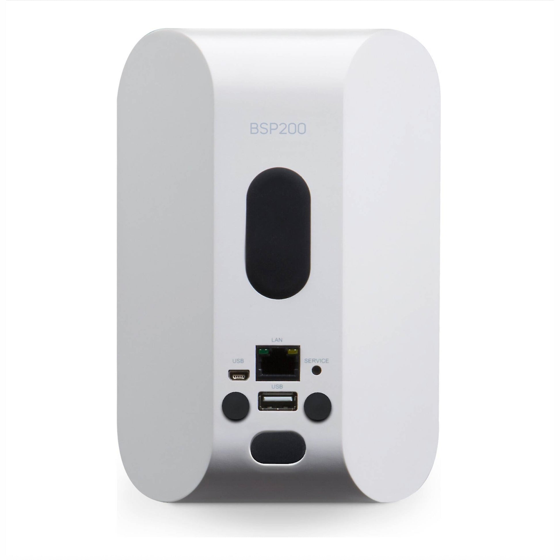 Rear of Bluesound Professional BSP200 in white on white background