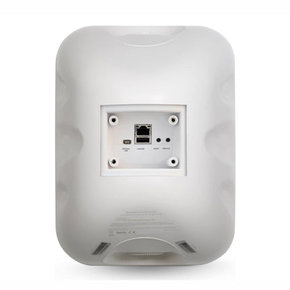 Rear of White Bluesound Professional BSP500 on white background
