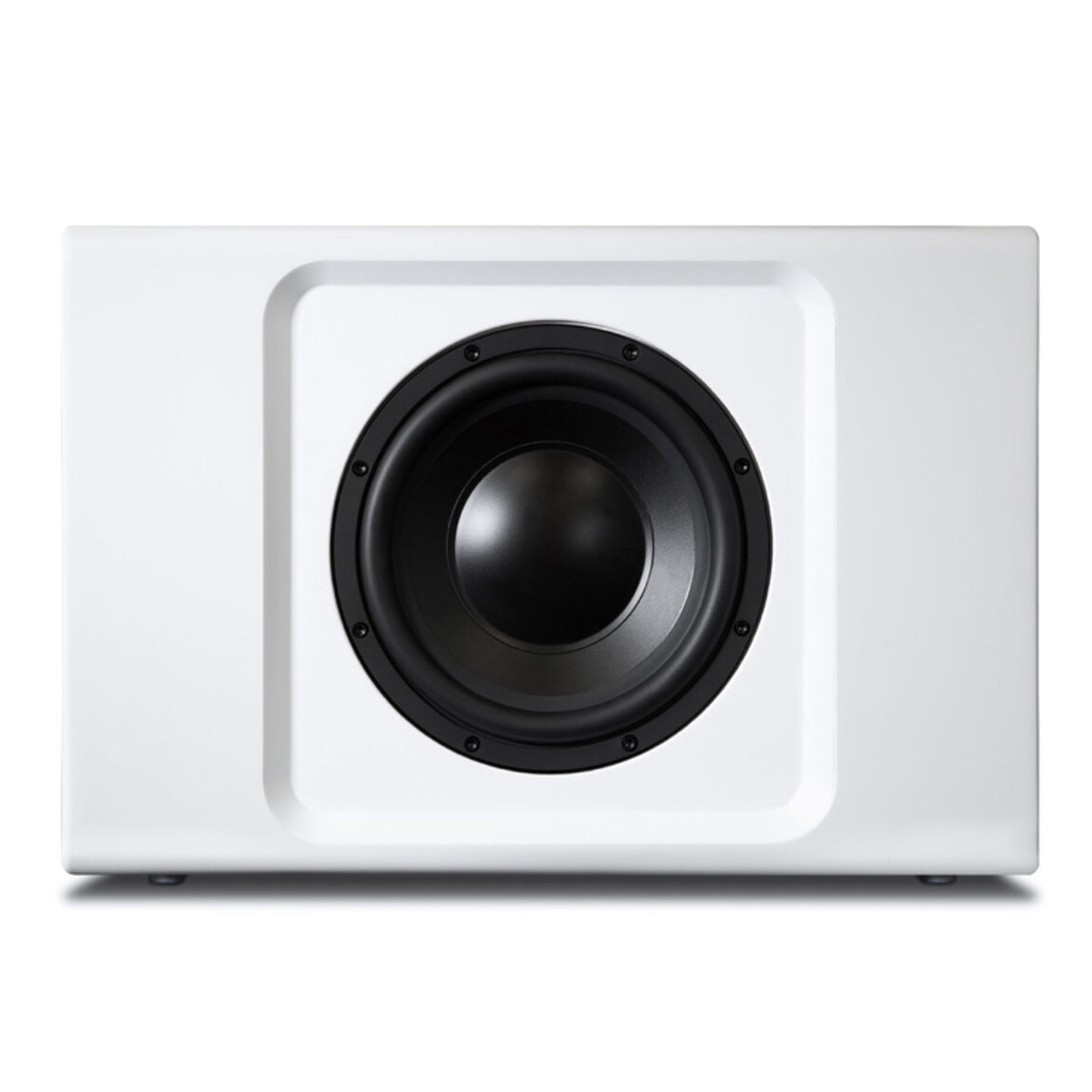 Bluesound Professional BSW150 Network Powered Subwoofer in white on white background
