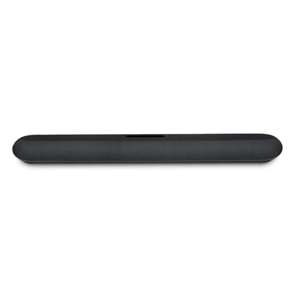 Bluesound Pulse Cinema Mini Soundbar in black on white background