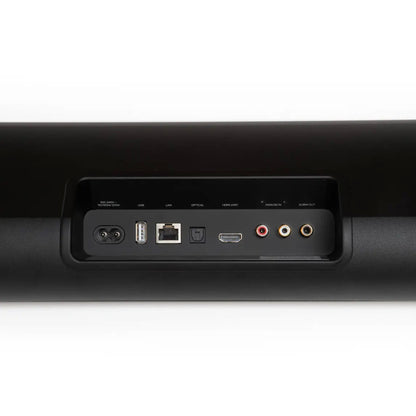 Close up of rear connections for the Bluesound Pulse Cinema Soundbar