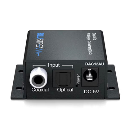 Blustream DAC12AU audio converter on a white background